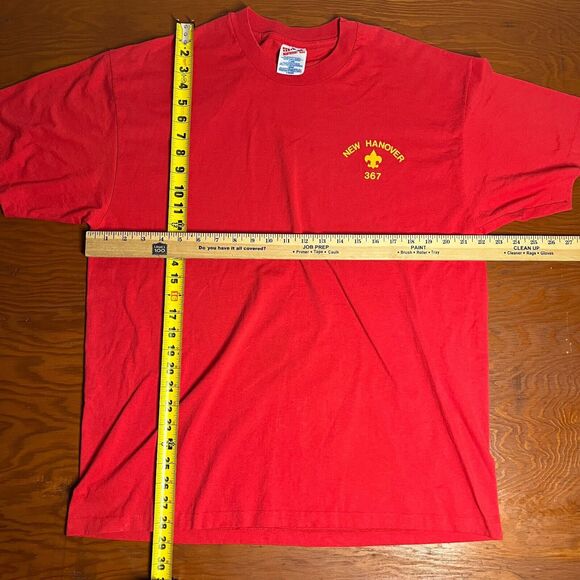 Vtg Hanes Heavyweight 50/50 Red Cub Scout Pack 367 New Hanover Single Stitch XL - Picture 5 of 6